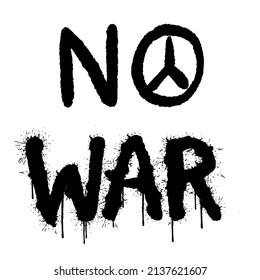 No War Text Peace Sign Vector Stock Vector (Royalty Free) 2137621607 ...