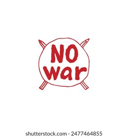 No war text stamp icon color dander poster banner design.