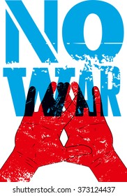 No war. Typographic retro grunge peace poster. Vector illustration.