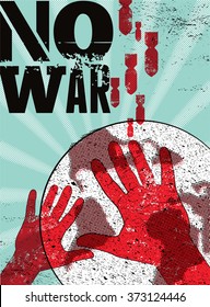 No war. Typographic retro grunge peace poster. Vector illustration.