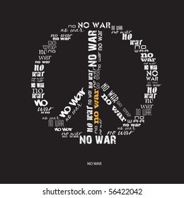 No war typography background