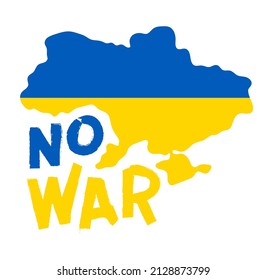 NO WAR in Ukraine. Concept of Ukrainian and Russian military crisis, conflict between Ukraine and Russia. Aggression and military attack. Vector poster.