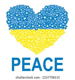 No war in Ukraine. The concept of the Ukrainian and Russian military crisis, the conflict between Ukraine and Russia. Lettering Support, Pray, Superpower, Peace, Freedom