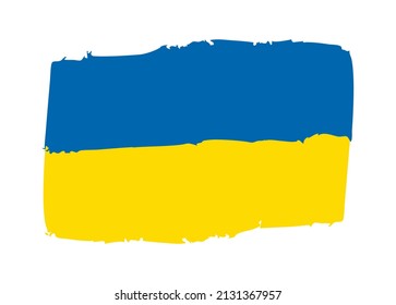 No war in Ukraine. International protest. Stop war in Ukraine. Abstract flag on white isolated background.