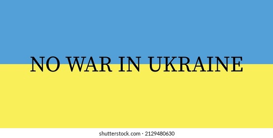 No war in Ukraine.Pray for peace in Ukraine.Peace symbol with Ukrainian flag colors.Vector illustration