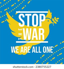 No war. Ukrainian flag. Support for Ukraine. Peace for Ukraine. Stop war. Dove Flying