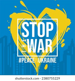 No war. Ukrainian flag. Support for Ukraine. Peace for Ukraine. Stop war. Dove Flying