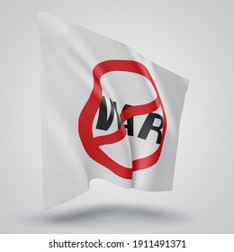 No war, vector 3d flag isolated on white background