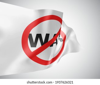 No war, vector 3d flag isolated on white background
