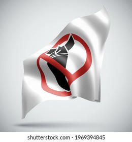 No war, vector 3d flag isolated on white background