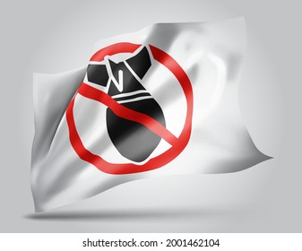 No war, vector 3d flag isolated on white background