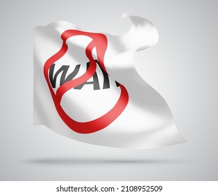 No war, vector 3d flag isolated on white background