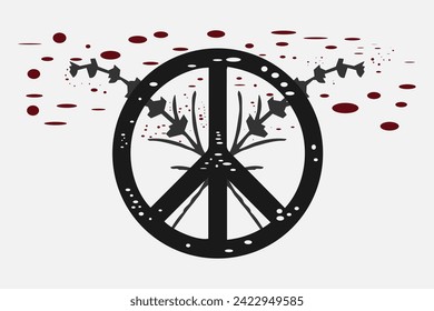 
No war! Vector illustration against war and for peace.