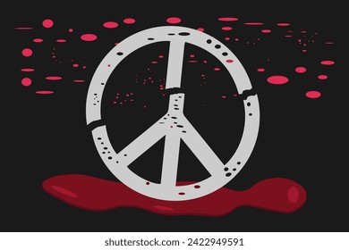 
¡No hay guerra! Ilustración vectorial contra la guerra y por la paz.
