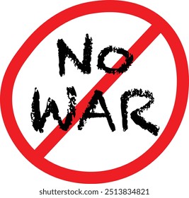 No war. Vector lettering by hand. A dark phrase against the background of a red cross. The concept of peace and goodness.	
