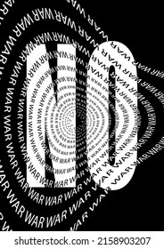 No hay afiche vectorial de guerra. Dile no a la guerra. Tipografía vectorial con texto de decir no a la guerra. 