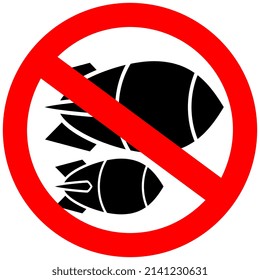 No war vector sign on white background, stop war symbol