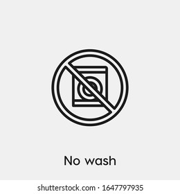 no wash icon vector. Linear style sign for mobile concept and web design. no wash symbol illustration. Pixel vector graphics - Vector.