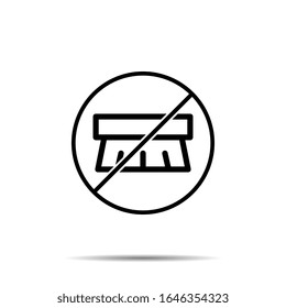 No hay icono de lavado. Línea delgada simple, contorno vectorial de la prohibición, prohibición, íconos de prohibición para ui y ux, sitio web o aplicación móvil