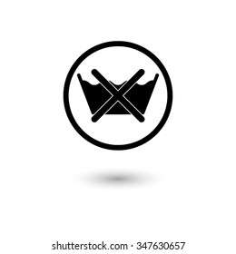 no washing by machine or hands - vector icon