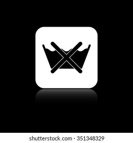 no washing by machine or hands - black vector icon on the white button