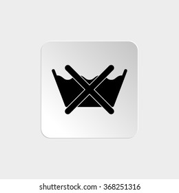 no washing by machine or hands -  black vector icon