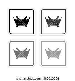 no washing by machine or hands -  grayscale vector icon