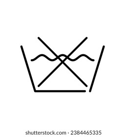 No washing clothes. Laundry instructions label. Pixel perfect icon