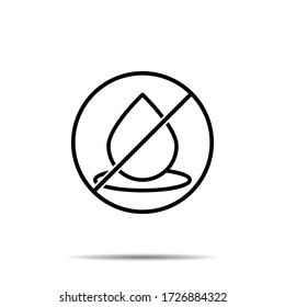 No water, drop icon. Simple thin line, outline vector of water ban, prohibition, embargo, interdict, forbiddance icons for ui and ux, website or mobile application