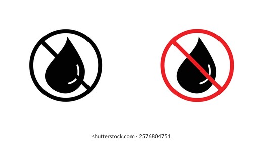 No Water drop sign vector pack for web designs
