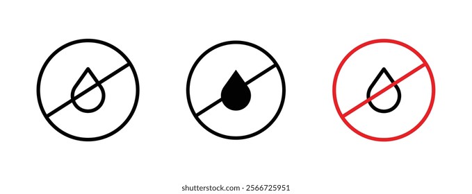 No Water drop signs vector collection pack