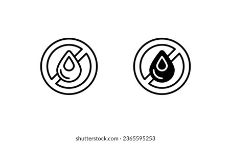 No Water icon design with white background stock illustration