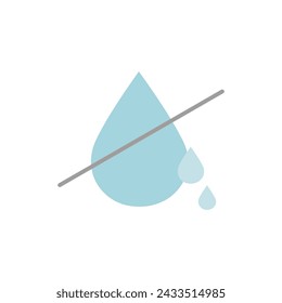Sin icono de agua, vector de trazo editable, fondo blanco aislado.
