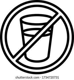 No water icon, ramadan festival related vector illustration