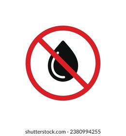 No water icon sign symbol isolated on white background