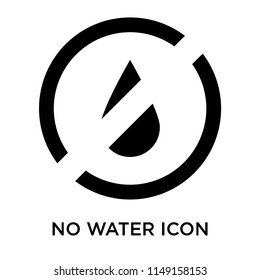 No water icon vector isolated on white background for your web and mobile app design, No water logo concept