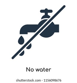 No water icon vector isolated on white background, No water transparent sign , symbols or elements in filled style
