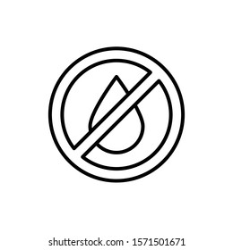 no water icon vector outline style design