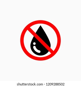 No Water Icon, No Waterproof Vector