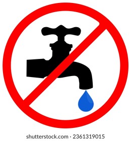 No water Icon-Don't wast water- Prohibition sign