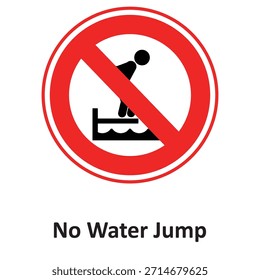 No Water Jump Vector icon which can easily modify or edit

