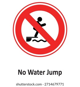 No Water Jump Vector icon which can easily modify or edit

