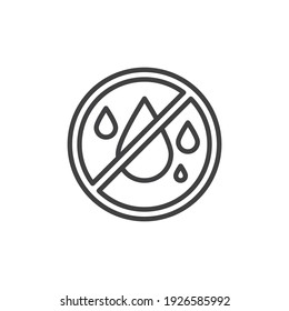No water line icon. linear style sign for mobile concept and web design. No Liquids outline vector icon. Not waterproof symbol, logo illustration. Vector graphics