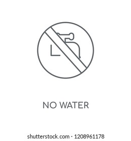 No water linear icon. No water concept stroke symbol design. Thin graphic elements vector illustration, outline pattern on a white background, eps 10.