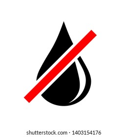 No Water or No Oil Icon. Out of Stock Illustration As A Simple Vector, Trendy Sign & Symbol for Design and Websites, Presentation or Application. 