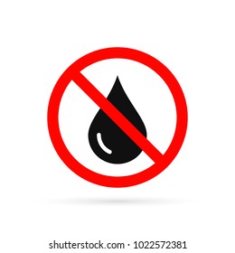 No water resistant, no waterproof warning sign, vector isolated illustration.