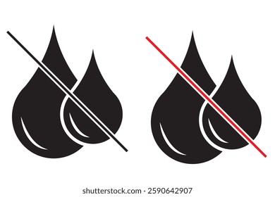 No water resistant, no waterproof warning sign, vector illustration. 1176