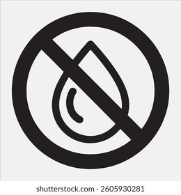 No water resistant no waterproof warning sign vector illustration