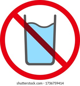 No Water Sign Isolated Vector Illustration