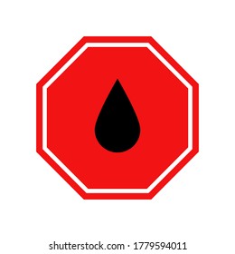 No water sign on white background. Water drop forbidden